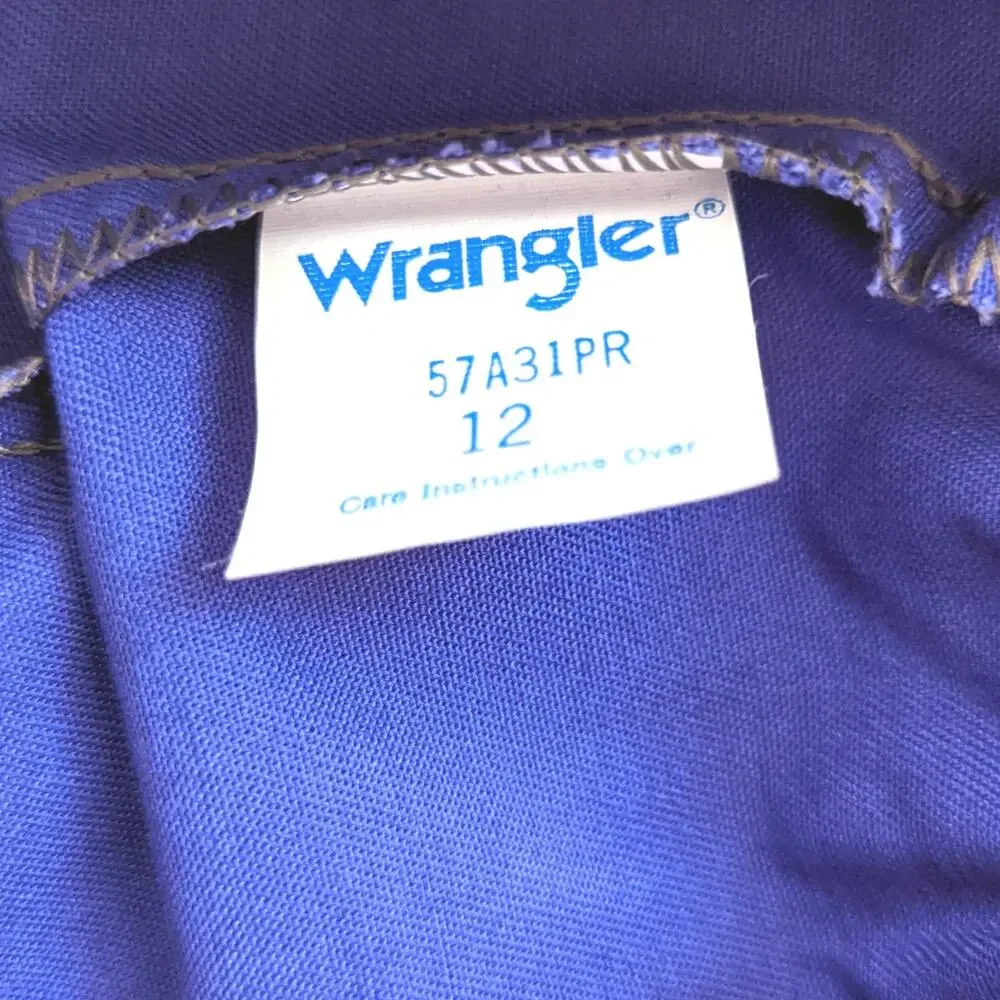 Vintage Wranglers Track Shorts Girls's Sz 7-8 Purple Colorblock 80s Basic